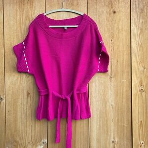 Pink Twill Pink Cotton Blend Knit Wrap Sweater Size Medium